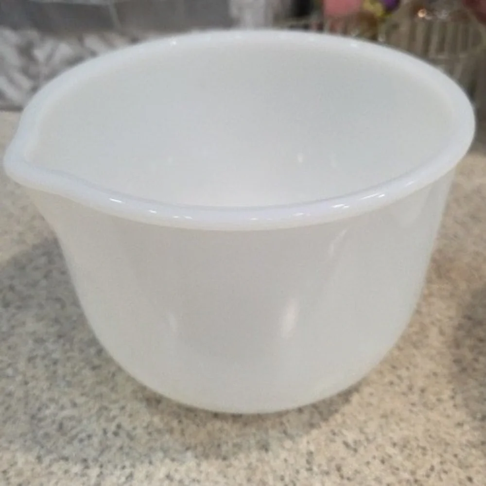 Vintage Glasbake for Sunbeam White Milk Glass Mixing Bowl with Spout 20 CJ